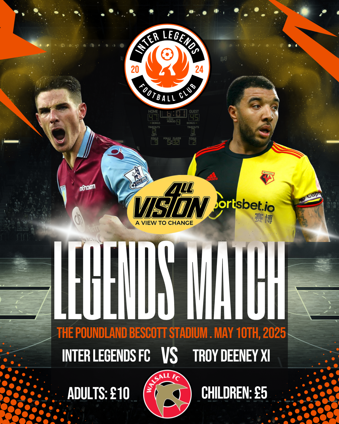 Inter Legends FC: Bringing Legends Together for a Great Cause at Walsall Stadium