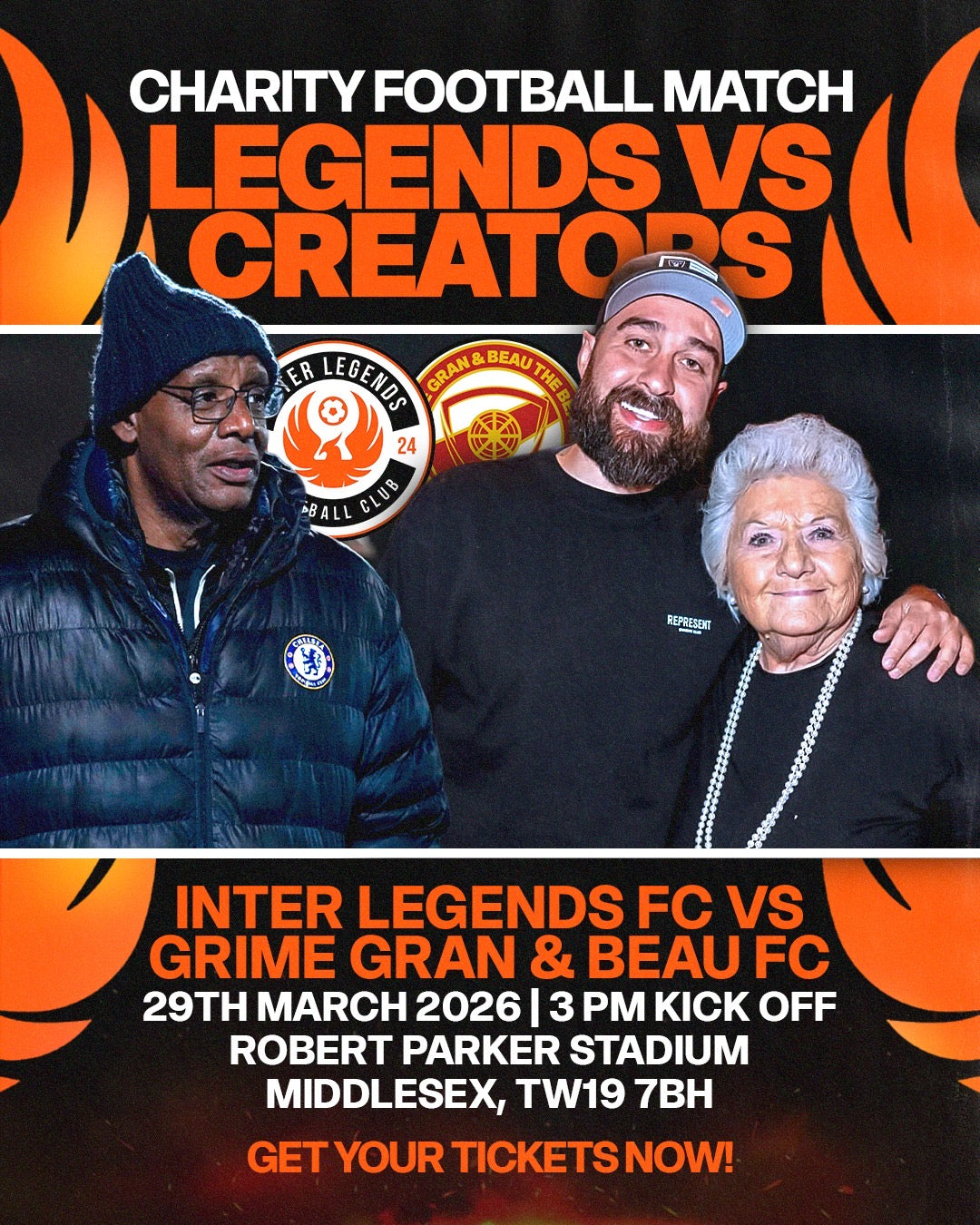 Inter Legends vs Grime Gran and Beau FC - MATCH BALL SPONSOR - Inter Legends FC