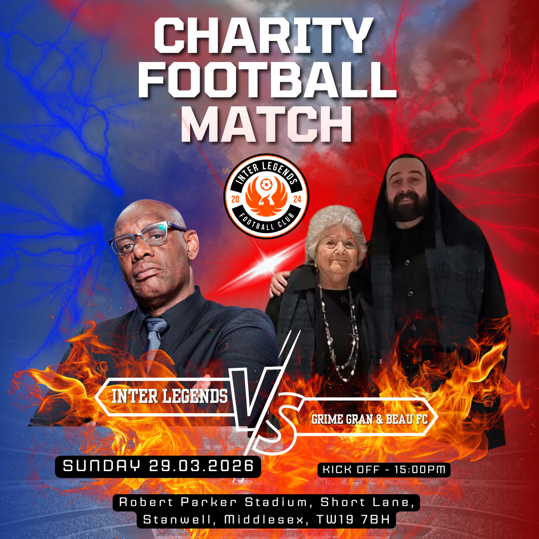 Inter Legends FC vs Grime Gran FC: A Legends Football Match for Charity Comes to Ashford, Middlesex