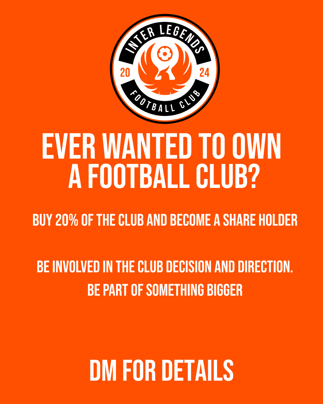 Buy 20% of Inter Legends FC - Own Part Of The Club - Inter Legends FC